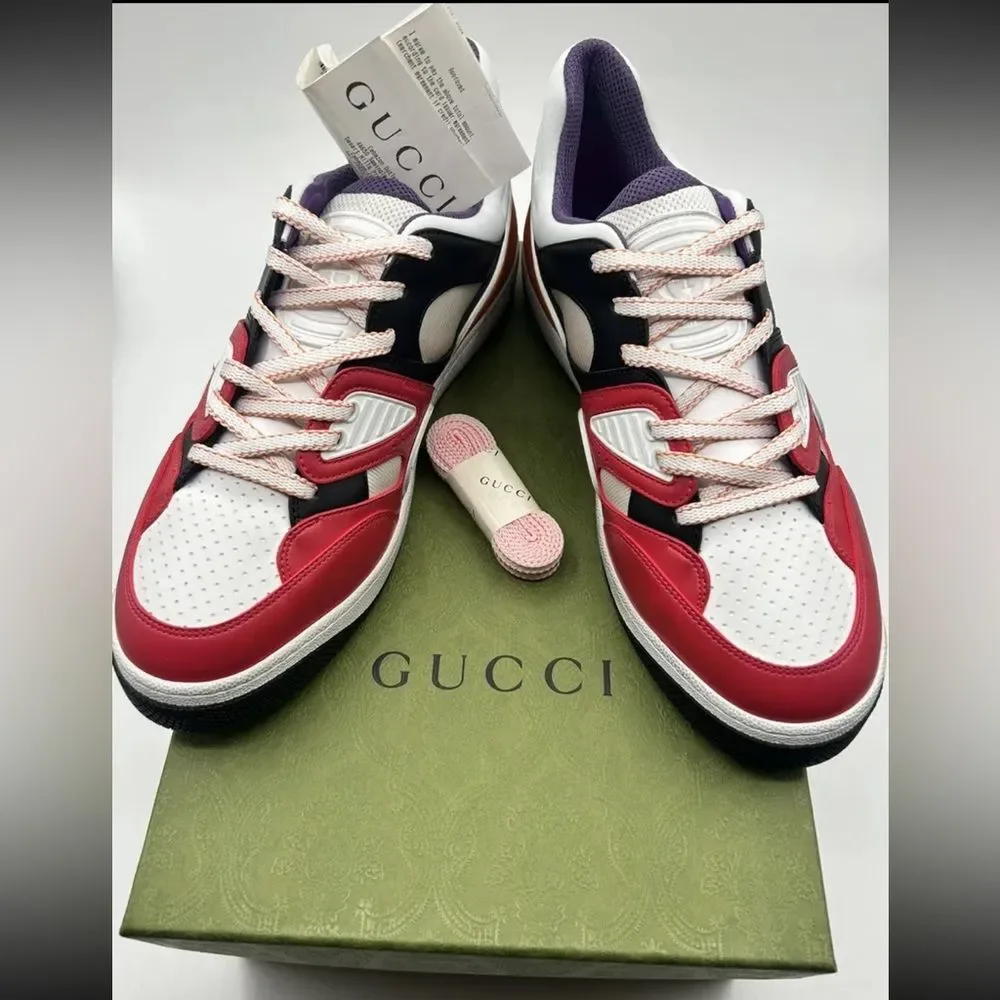 Gucci Basket Low Multicolor Demetra Men's Sneakers US 10.0 Made in Italy - Picture 7 of 10